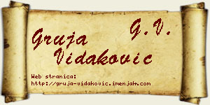 Gruja Vidaković vizit kartica